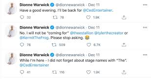 Someone is sitting in the shade today because someone planted a tree a long time ago. 80 Year Old Dionne Warwick Throws Shade At Famous People On Twitter And It S Hilarious L Fe The Philippine Star