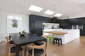 Maybe you would like to learn more about one of these? Amenagement Cuisine Blanche Noire Et Bois 35 Idees Cool Contemporary Kitchen Design Modern Kitchen Design Kitchen Design Small