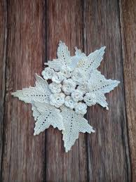 White Wedding Decor Crochet Set Flowers And Leaves Crochet Application Inspiration Kit Crochet Set Crochet Irish Lace Crochet