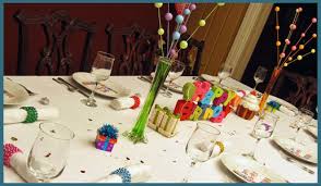 Casual dinner with color, pattern and crazy cool texture. Table Decorations For Birthday Dinner Novocom Top