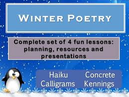 Winter Poetry Forms 4 Complete Lessons Winter Poetry Forms Of Poetry Poetry Lessons