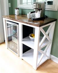 A traditional kitchen coffee bar. Reddit Howto This Coffee Bar Mini Fridge Table I Made Build Vid In Comments In 2021 Coffee Bar Home Diy Coffee Bar Coffee Bars In Kitchen