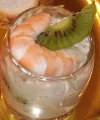 Recette Verrine De Crevettes Crabe Et Kiwi 750g Recette Verrines Crevettes Recette Verrine Recettes De Cuisine