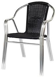 Double Tube Aluminum Rattan Patio Chair Black Outdoor Patio Chairs Patio Chairs Aluminum Chairs