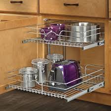 2 Tier Pull Out Drawer Rev A Shelf Cabinets Organization Metal Kitchen