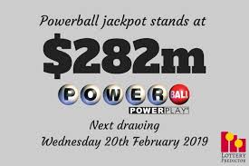 Powerball Lottery Jackpot For The Drawing On Wednesday 20th February 2019 Lottery Powerball Jackpot