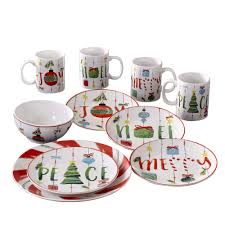 Not your typical party music, but it started here first. American Atelier Holiday Dinnerware Set 16 Piece Christmas Themed Stoneware Dinner Party Collection W 4 Dinner Plates 4 Salad Plates 4 Bowls 4 Mugs Unique Gift Idea For Christmas Or Birthday