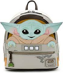 Loungefly Star Wars Baby Yoda The Mandalorian Womens Double Strap Shoulder Bag Purse Handbags Amazon Com