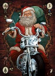 Santa Claus Greeting Cards Biker Santa Image Motorcycle Christmas Biker Christmas Cards Merry Christmas Card Greetings