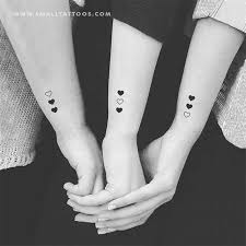 Matching Heart Temporary Tattoo Set Of 3x2 Tattoos For Daughters Heart Temporary Tattoos Friend Tattoos