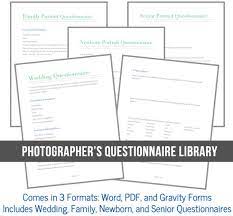Must Have Photography Business Tools Photography Questionnaire Photography Client Questionnaire Photography Business