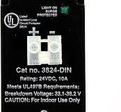 Leviton 24 Volt DC, 2 Pole, 2 Equipment Cabinet Surge Protective Device,  Wired-In Module, 3824-DIN