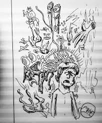 Mental Exhaustion Micron On Lined Paper 9x12 Drawings Drawing Sketches Sketches