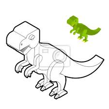Tyrannosaurus Ausmalbilder Kostenlos Dinosaurier Isometrischen Fototapete Fototapeten Dino Farben Drachen Myloview De