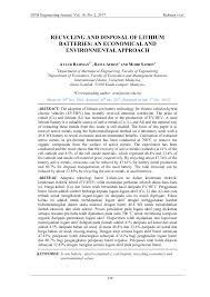 106 downloads 383 views 86kb size. Pdf Recycling And Disposal Of Lithium Batteries An Economical And Environmental Approach