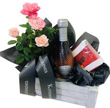 We offer a next day wine delivery service perfect for sending last minute gifts or you can choose the date you would like your wine gift delivered. Pink Rose And Mini Processco Hamper Katherine S Florists