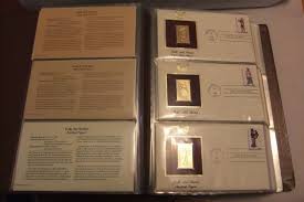 Golden Replicas Of United States Stamps 22kt Gold Within An Official Fdc Stamp Gold Replicas