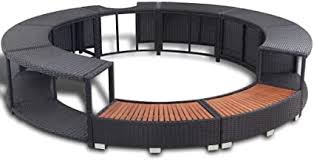 Überlaufrinne selber bauen kann man bestimmt mit edelstahlblech auch selber bauen wir ein dachkanal überlaufrinne selber bauen zum. Amazon De Vidaxl Umrandung Mit Stauraum Fur Whirlpool Spa Schwimmbecken Poolumrandung Poly Rattan Schwarz Hartholz Rund Pulverbeschichteter Stahl