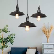 Lnc Modern Farmhouse Black Pendant Barnyard Ii 1 Light Warehouse Lighting 3 Pack A0190709 The Home Depot