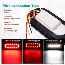 The fifth wire (blue) is meant for reverse lights; Partsam 2pcs 6 3 Inch Oval Truck Trailer Led Tail Stop Brake Lights Taillights Running Red And