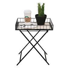 Wrought Iron Folding Side Table Light And Easy To Move Heighten The Fence Table Suitable For Mo Wrought Iron Table Iron Coffee Table Minimalist Coffee Table