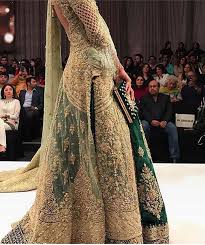 Olive Green Lehenga With Golden Work Pakistani Bridal Dresses Pakistani Bridal Wear Pakistani Fashion