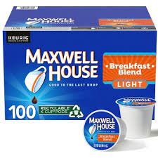 Each cup is a well balanced, bright, lively light roast breakfast blend of ground coffee. Maxwell House Light Roast Breakfast Blend Coffee K Cup Pods 31 Oz 100 Ct Sam S Club