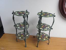 Nice Vintage Painted Metal Plant Stands Little Canada Estate Auction Antiques Collectibles Tools New Items K Bid