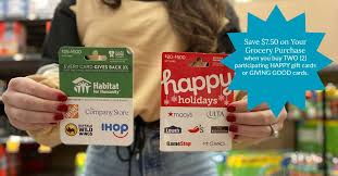Because kroger is all about everyday low prices, you can find fantastic discounts and new ways to save every week. Save 7 50 On Your Grocery Purchase When You Buy Two 2 Participating Happy Gift Cards Or Giving Good Cards Kroger Krazy