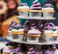 Bethel Bakery A Vendor Of Brideshowpgh Beautiful Purple Plum Colored Cupcakes Bakery Cake Colorful Cupcakes