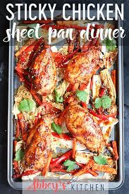 This Gluten Free Sticky Chicken Breasts Sheet Pan Dinner With Sweet And Sour Sauce Is A Veggie Packed Ea Sticky Chicken Sheet Pan Dinners Sweet And Sour Sauces