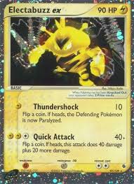 Mar 19, 2021 · legend has it that during the printing of a jungle clefable prerelease card, the stamp ended up on a certain number of base set raichus and so the elusive prerelease raichu was born. Electabuzz Ex Ruby And Sapphire Pokemon Tcgplayer Com