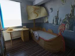 Viking Hajoagy A Gyerekszoba Eke A Falakon Vikinges Falfestes Kid S Bed And Desk Nursery Room Design Kids Room Room Design