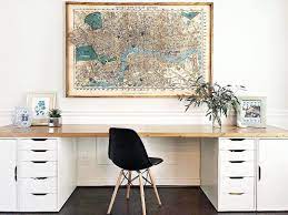 Pick out a tabletop (karlby or linnmon are the popular choices). Photo 9 Of 42 In 10 Home Renovators You Should Follow On Instagram Large Office Desk Home Craft Room Office