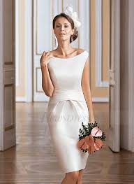 Sheath Column Off The Shoulder Knee Length Ruffle Taffeta Zipper Up Cap Straps Sleeveless Church Tea Length Wedding Dress Dresses By Length Short Wedding Dress