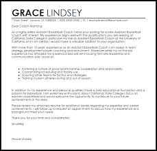 Assistant Basketball Coach Cover Letter Sample Cover Letter Templates Examples