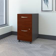 Product title tribesigns 2 drawer wood file cabinet letter size, large mobile lateral filing cabinet printer stand with storage shelves and wheels for home office (black/rustic brown) average rating: Series C 2 Drawer Mobile File Cabinet In Hansen Cherry Engineered Wood Wc24452