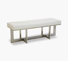 Saygoer storage bench ottoman shoes bench modern end of bed bench with metal shelf pu padded bench for entryway bedroom living room, black white 4.6 out of 5 stars 31 $119.88 $ 119. Dante White Bed Bench Kane S Furniture