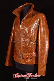 Ladies Angel Tan Glazed Lambskin Leather Retro Designer 4 Cross Zip Blouson Jacket Customjackets Leather Jackets Women Lambskin Leather Lambskin