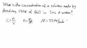 A formula weight is the weight of a mole of the substance. Example How To Find The Concentration Of A Solution Youtube
