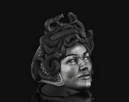 Medusa Ring in Sterling Silver 925, Greek Mythological Creature Jewelry