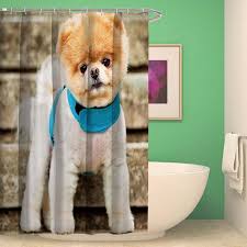 Waterproof Mouldproof Shower Curtain Creative Lifelike Cute Puppy 3d Printing Shower Curtain Cute Puppies Shower Curtain Curtains