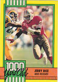 Shop from the world's largest selection and best deals for jerry rice american football trading cards. 1990 Topps 1000 Yard Club Jerry Rice San Francisco 49ers 1 Football Card For Sale Online Ebay