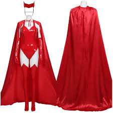 Wandavision Scarlet Witch Cosplay Wanda Maximoff Sexy Jumpsuit Cloak Outfits Halloween Carnival Party Fancy Dresses Movie Tv Costumes Aliexpress
