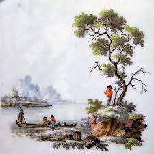 Zurich Porcelain Tea Canister With Landscapes Circa 1775 In 2020 Chinese Landscape Painting Landscape Background Painting