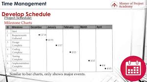 the 3 most common formats for creating the project schedule