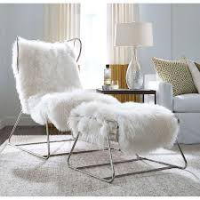 Mitchell Gold Bob Williams Enzo Chair In Pss White Tib Fur Aptdeco Selling Furniture Gold Living Room Chair