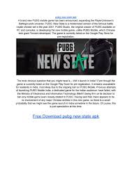 New state apk for android. Pubg New State Apk Obb Data By Gameloop Issuu