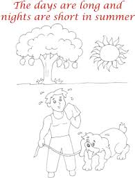 All about summer | summer season for kids. Summer Season Coloring Printable Page3 For Kids