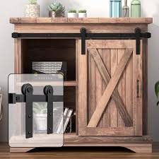 To make the rail track, simply use 1 wide flat metal bar, available at most any hardware store, for about $10 for six feet. Amazon Com Winsoon 3ft Super Mini Sliding Barn Door Cabinet Hardware Kit For Single Door Tv Stands Small Wardrobe Cabinets I Shape Hanger No Cabinet Home Improvement